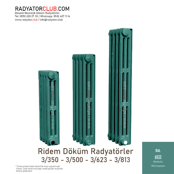 Ridem 3-623 Dokum radyator Markalari 6 Kolon Ral 6033